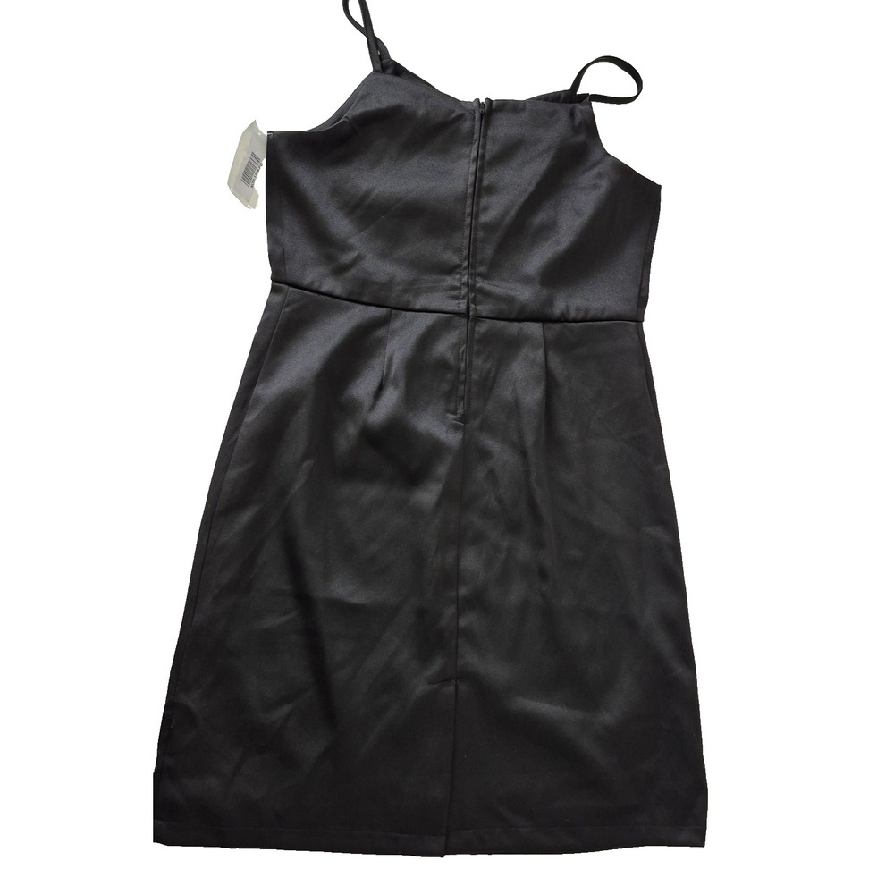 Zunie Dress Girls 16 Black Satin Bow Front Spaghetti Strap Party Mini‎ - Picture 2 of 9